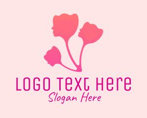 Facial Care - Woman Flower Head logo design