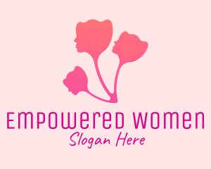 Woman Flower Head logo design