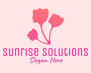 Woman Flower Head logo design