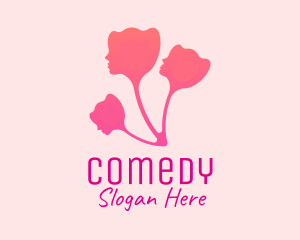 Florist - Woman Flower Head logo design