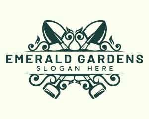 Shovel Landscaping Gardener logo design