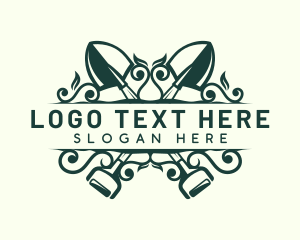 Planting - Shovel Landscaping Gardener logo design