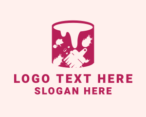 Pink - Painter Paint Bucket logo design