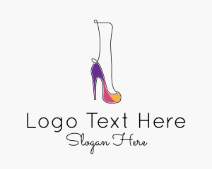 Designer Shoe - Colorful High Heels logo design