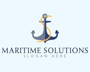 Naval - Anchor Rope Letter S logo design