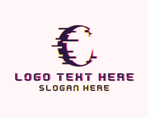 Cyber - Animation Glitch Letter C logo design