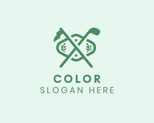 Golf Stick Flag Tournament Logo