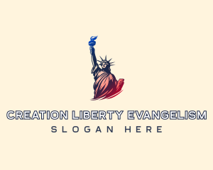 Torch Liberty Statue  logo design