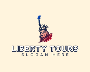 Statue Of Liberty - Torch Liberty Statue logo design