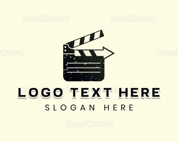 Movie Clapboard Arrow Logo