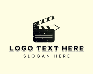 Movie - Movie Clapboard Arrow logo design