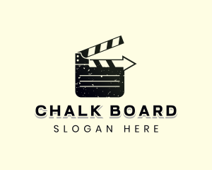 Movie Clapboard Arrow logo design