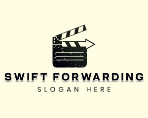 Movie Clapboard Arrow logo design