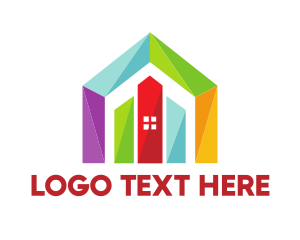 Estate Agency - Colorful Geometric House logo design