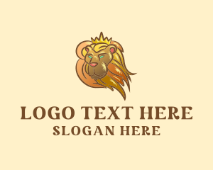 Crown - Gold Lion King logo design