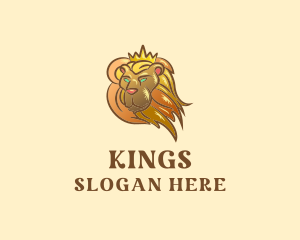 Gold Lion King logo design