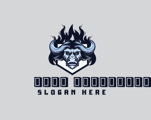 Mascot - Bison Fire Shield Gaming logo design