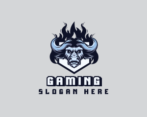 Bison Fire Shield Gaming logo design