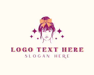 Stylist - Woman Hair Ribbon Accessory logo design
