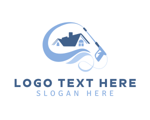 Blue Home Wash Cleaning logo design