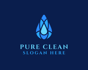 Clean Water Droplet logo design