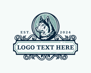 Malamute - Vintage Husky Dog logo design