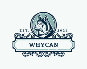 Vintage Husky Dog Logo