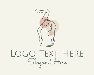 Gymnast - Yoga Pose Monoline logo design