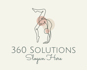 Yoga Pose Monoline logo design