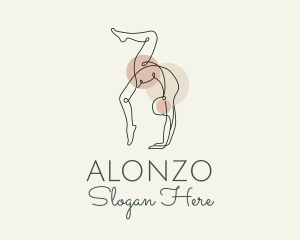 Yoga Pose Monoline logo design