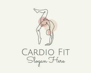 Cardio - Yoga Pose Monoline logo design