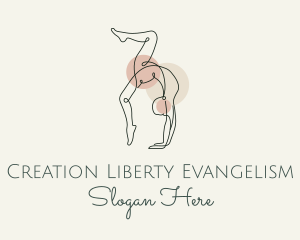 Yoga Pose Monoline logo design