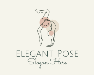 Pose - Yoga Pose Monoline logo design