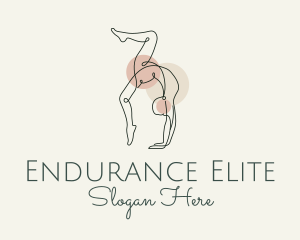 Yoga Pose Monoline logo design