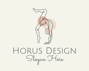 Yoga Pose Monoline logo design