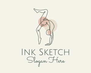 Sketchy - Yoga Pose Monoline logo design