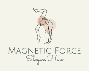 Yoga Pose Monoline logo design