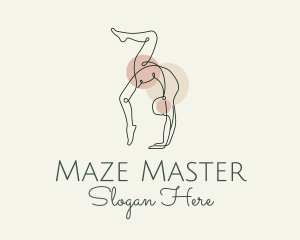 Yoga Pose Monoline logo design