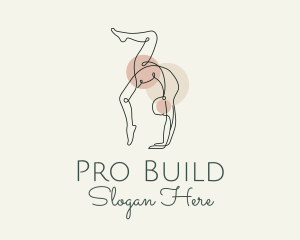 Yoga Pose Monoline logo design