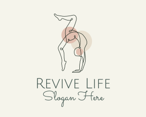 Rehabilitation - Yoga Pose Monoline logo design