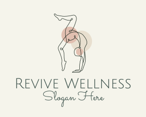 Rehabilitation - Yoga Pose Monoline logo design