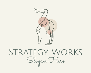 Yoga Pose Monoline logo design