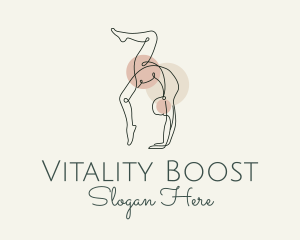Wellbeing - Yoga Pose Monoline logo design