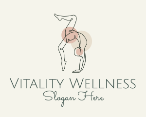 Yoga Pose Monoline logo design