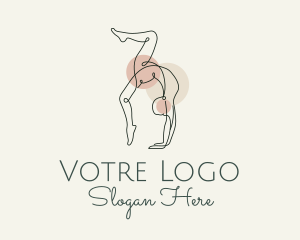 Aerobic - Yoga Pose Monoline logo design