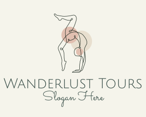 Yoga Pose Monoline logo design