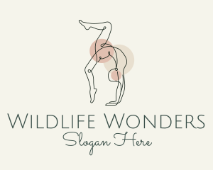 Yoga Pose Monoline logo design