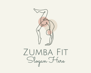 Zumba - Yoga Pose Monoline logo design