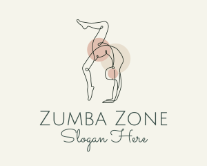 Zumba - Yoga Pose Monoline logo design