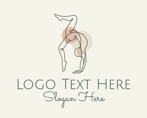 Cardio - Yoga Pose Monoline logo design